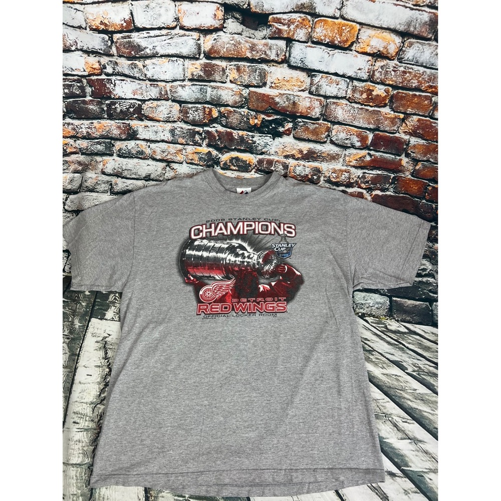 Detroit‎ Red Wings 2008 Stanley Cup Champions Majestic T Shirt Mens XL